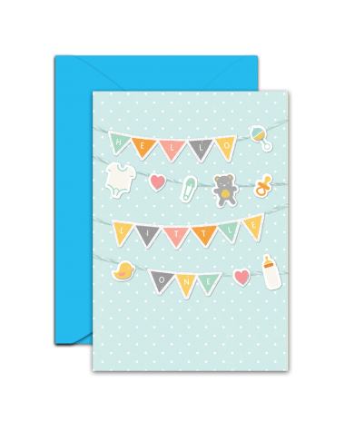 Greeting Card - GC2916-HAL056 - HELLO LITTLE ONE
